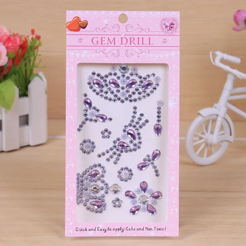 Random 1pc Diamond Crystal Stone Stickers Creative Kids DIY Art Crafts Toys Self Adhesive Crown Sticker | Игрушки и хобби