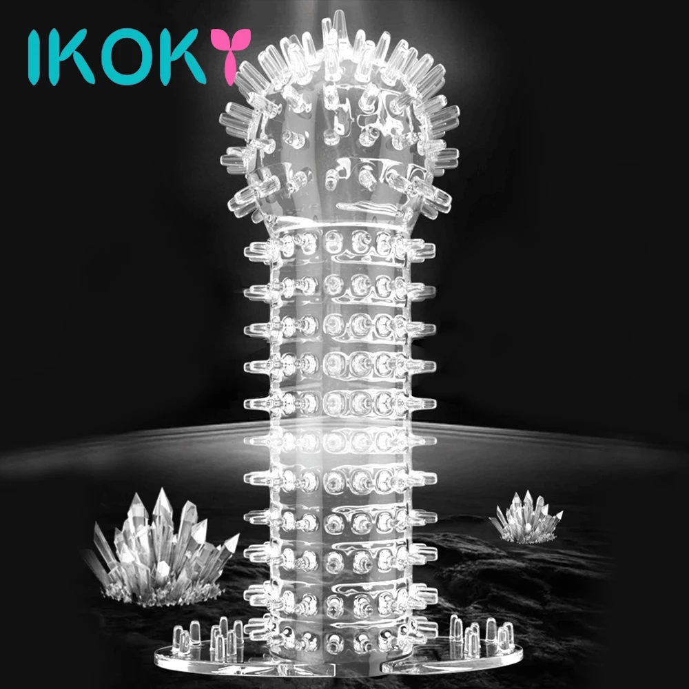 Resuable шипы Презервативы Мужской пенис удлинитель рукав петух кольцо Увеличить