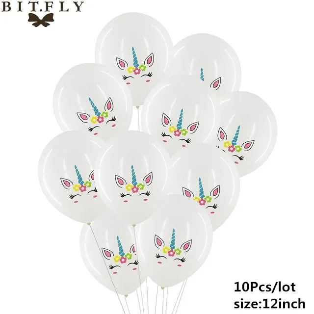 Unicorn balloon B Вечерние одноразовые украшения в виде единорога, набор столовых приборов, ободок для волос в виде русалки, обертка для торта, для детского дня рождения, свадьбы - Цвет: Unicorn balloon B