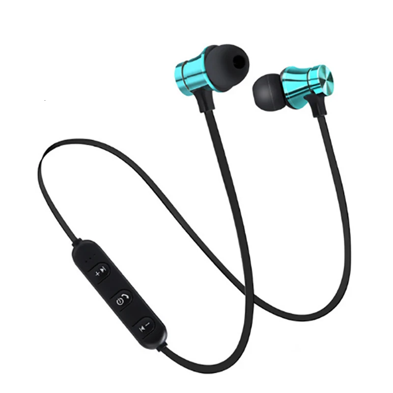 blue Bluetooth наушники спортивные свободные беспроводные наушники Магнитная гарнитура с микрофоном для Android/IOS смартфон - Цвет: blue