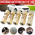 Латунный прямой переходник, Фитинг сжатия, трубка с внешним диаметром 316 дюйма, гидравлические тормозные линии, соединение 33x10 мм, 5 шт.