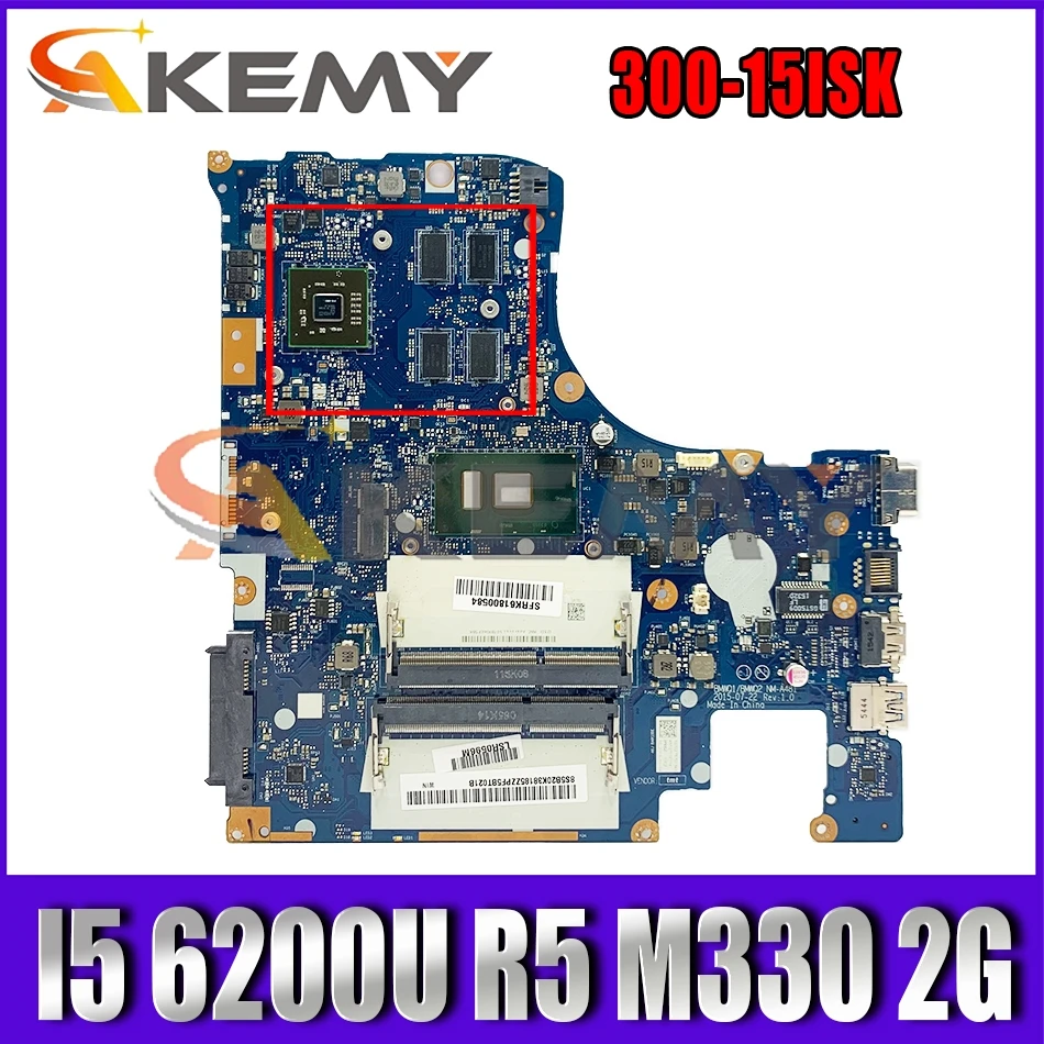 

Akemy Suitable For Lenovo 300-15ISK Laptop Motherboard BMWQ1 BMWQ2 NM-A481 CPU I5 6200U GPU R5 M330 2G 100% 5B20K38185