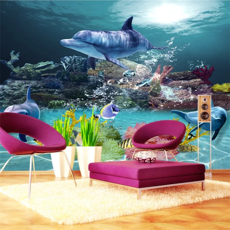 Обои beibehang на заказ фрески 3D Фэнтези подводный мир ТВ настенная живопись гостиная