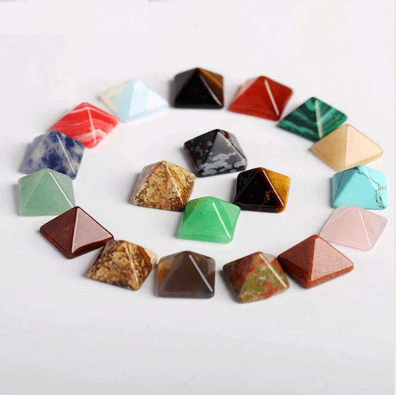 

10pcs/set Chakra Pyramid Stone Set Crystal Healing Wicca Natural Spirituality Reiki Generator Healing Gemstones Gift