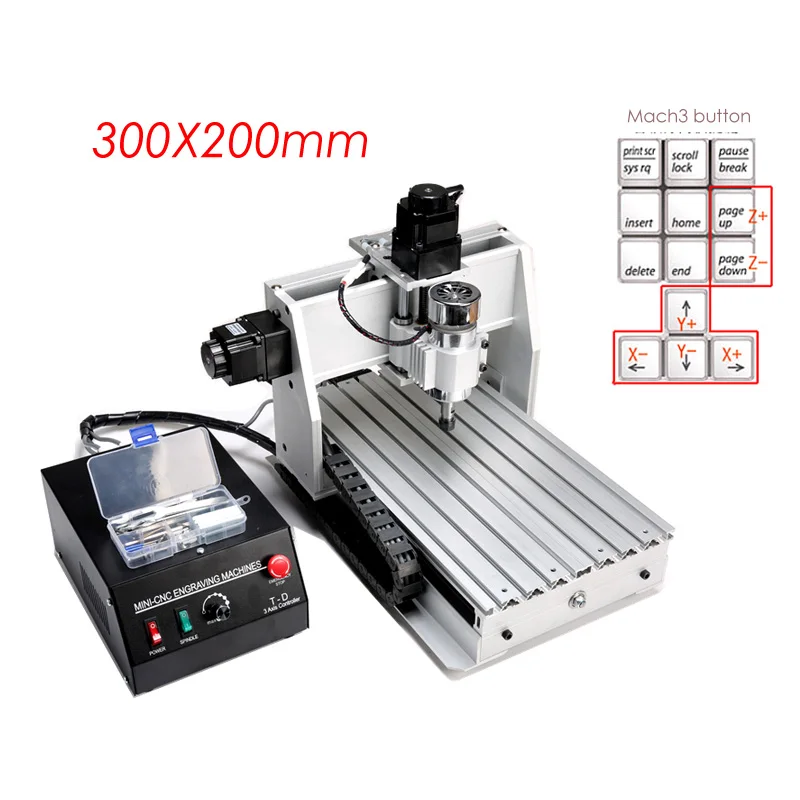 

Mini CNC Router 3020Z-DQ 3020T-DJ CNC Milling Machine 300W Spindle 3 Axis Engraver with LPT Port