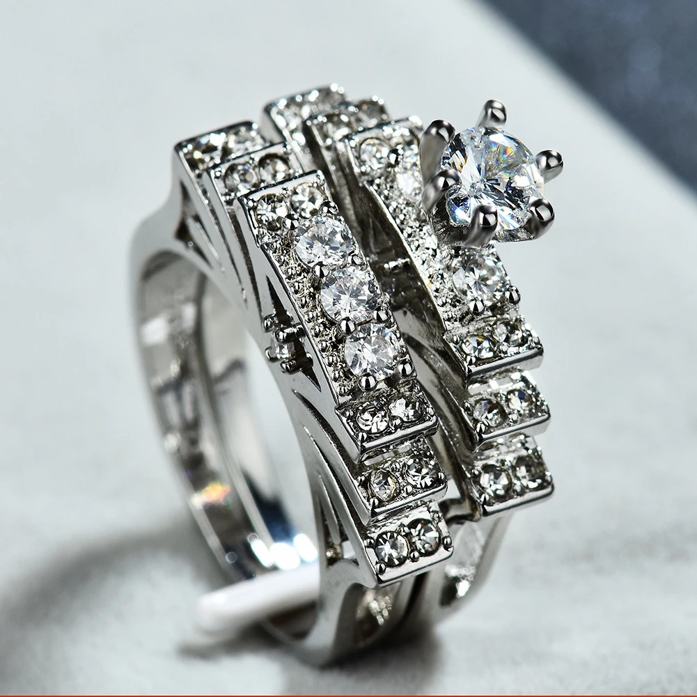 925 anillos серебряное Новое модное женское элегантное циркониевое кольцо, ювелирное изделие серебряного цвета, обручальные кольца для женщин, размер 5 6 7 8 9 10 11