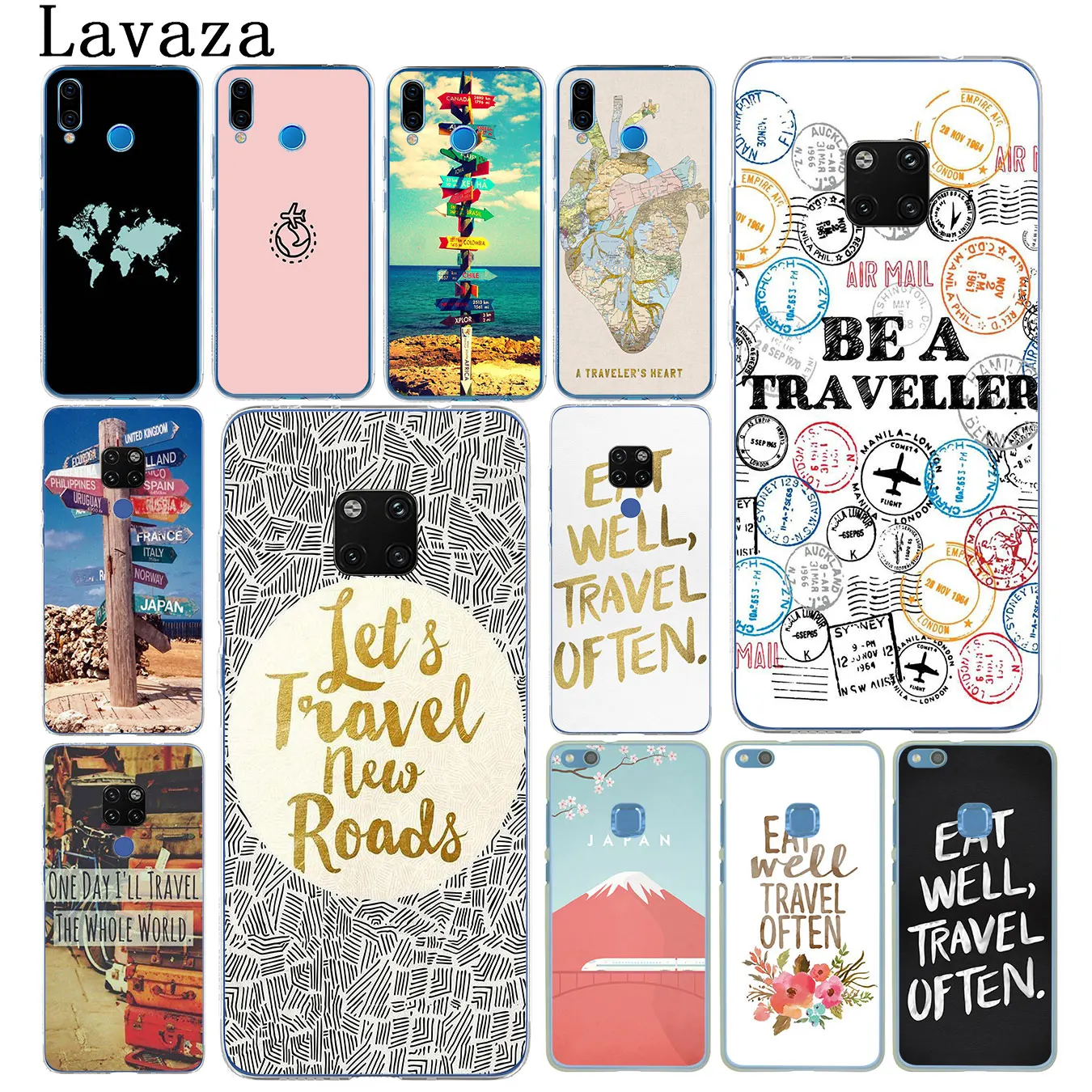 Чехол для телефона eat well travel poster signpost iourneys Huawei Mate 30 20 Pro 10 Lite Y6 Prime Nova 5I 4 3i 3 2i 2