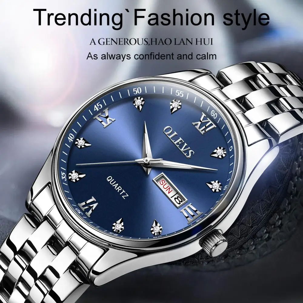 Часы наручные OLEVS Мужские кварцевые спортивные брендовые Роскошные