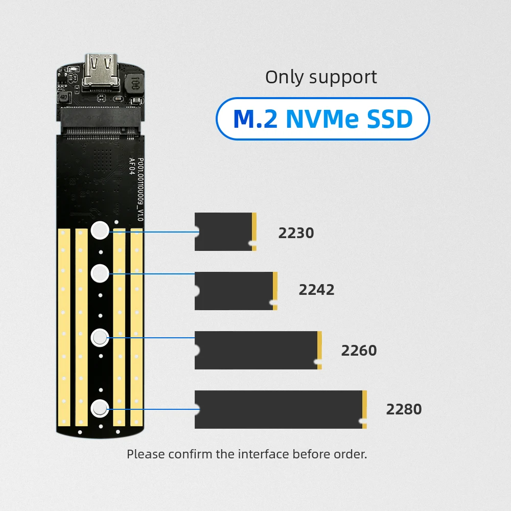 KingSpec M2 SSD чехол NVME корпус M.2 к USB Type C 3 1 адаптер для m.2 PCIE NGFF диск M ключ hdd