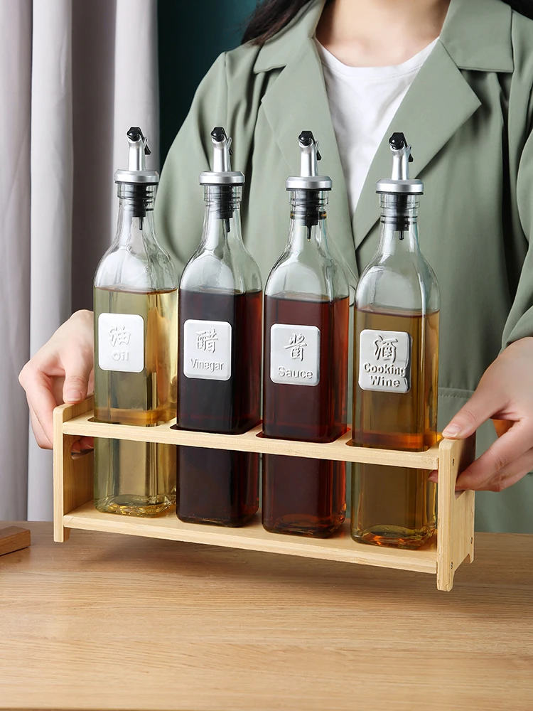 

Oil pot household kitchen oil bottle glass leak proof soy sauce bottle vinegar bottle oil bottle set oil tank seasoning bottle