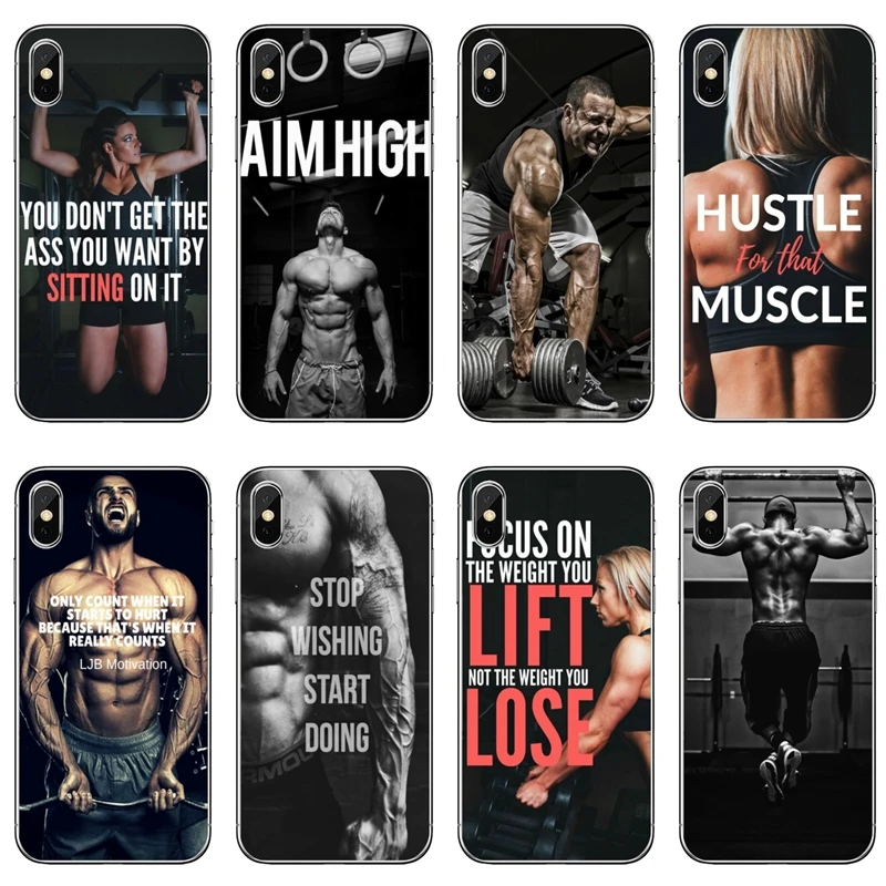 Чехол для бодибилдинга мужчин и девушек фитнеса тренажерного зала Samsung Galaxy J8 J7 J5