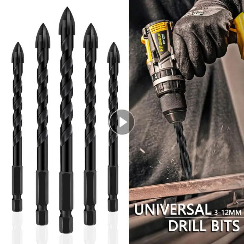 

Multifunctional Drill Bits Alloy Cross Hex 3-12mm For Ceramic Tile Concrete Wall Metal Brick Wood Punching Hole Saw Drill Tools