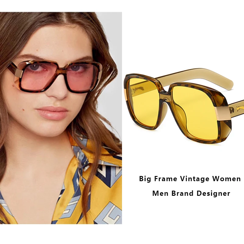 

Emosnia Oversized Pilot Square Sunglasses Women Men Vintage Brand Designer New Fashion Trendy Unisex Sun Glasses Eyewear UV400
