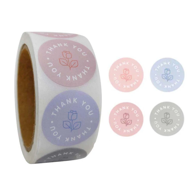 

42 Styles 500pcs 1inch Rose Thank You Sticker Seal Labels Handmade Scrapbooking Gift Gold Foil Packaging Stationery Decoration