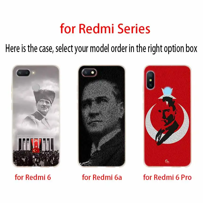 Мягкий чехол с индейкой Mustafa Kemal Ataturk для Xiaomi Redmi Note 10 9 8 7 6 5 Pro Max 10S 9S 9T 8T 4G | Мобильные