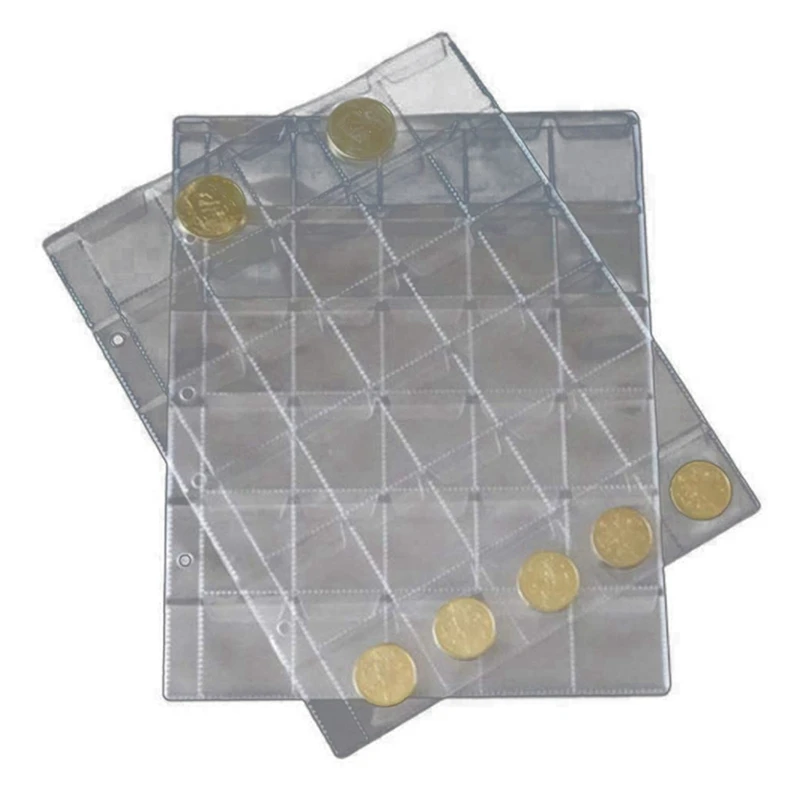 

40 PCS 30 Pockets/42 Pockets Clear Coin Holders Folder Sheets Storage Cash Money Collection Album PVC Albums Collecting