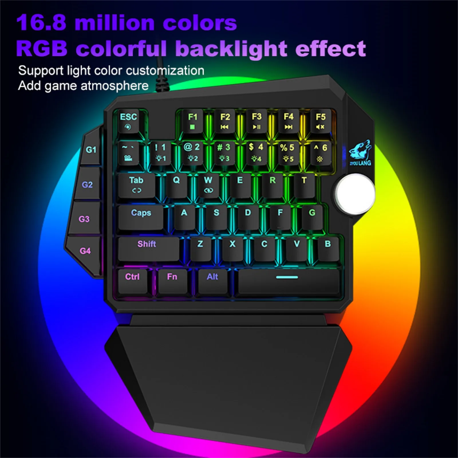 

Portable one Handed Gaming Mechanical Keyboard Gaming Mechanical Keyboard For Desktop Wired RGB LED Backlit (K5 Pro)