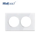 Двойная закаленная стеклянная панель Wallpad, всего 146*88 мм, белый и черный круглый круг