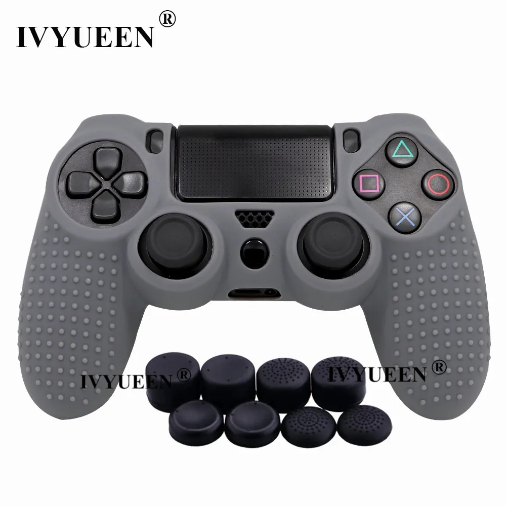 IVYUEEN 9 в 1 для Dualshock 4 PS4 Slim Pro контроллер Шипованная Кожа Премиум Защитный Противоскользящий Мягкий силиконовый чехол-накладка