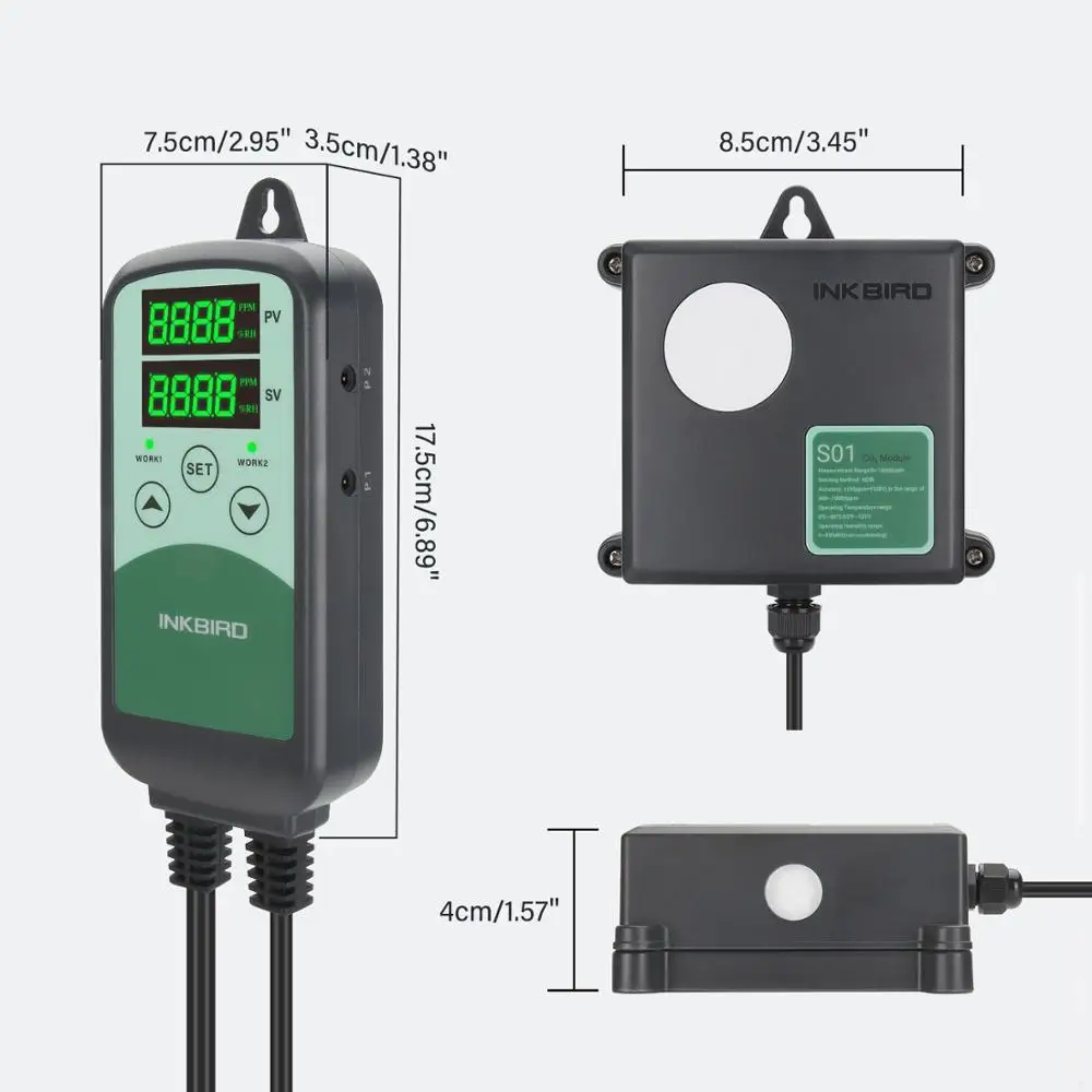 Inkbird ICC-500T с S01 Сенсор цифровой программируемый CO2 Температура пульт