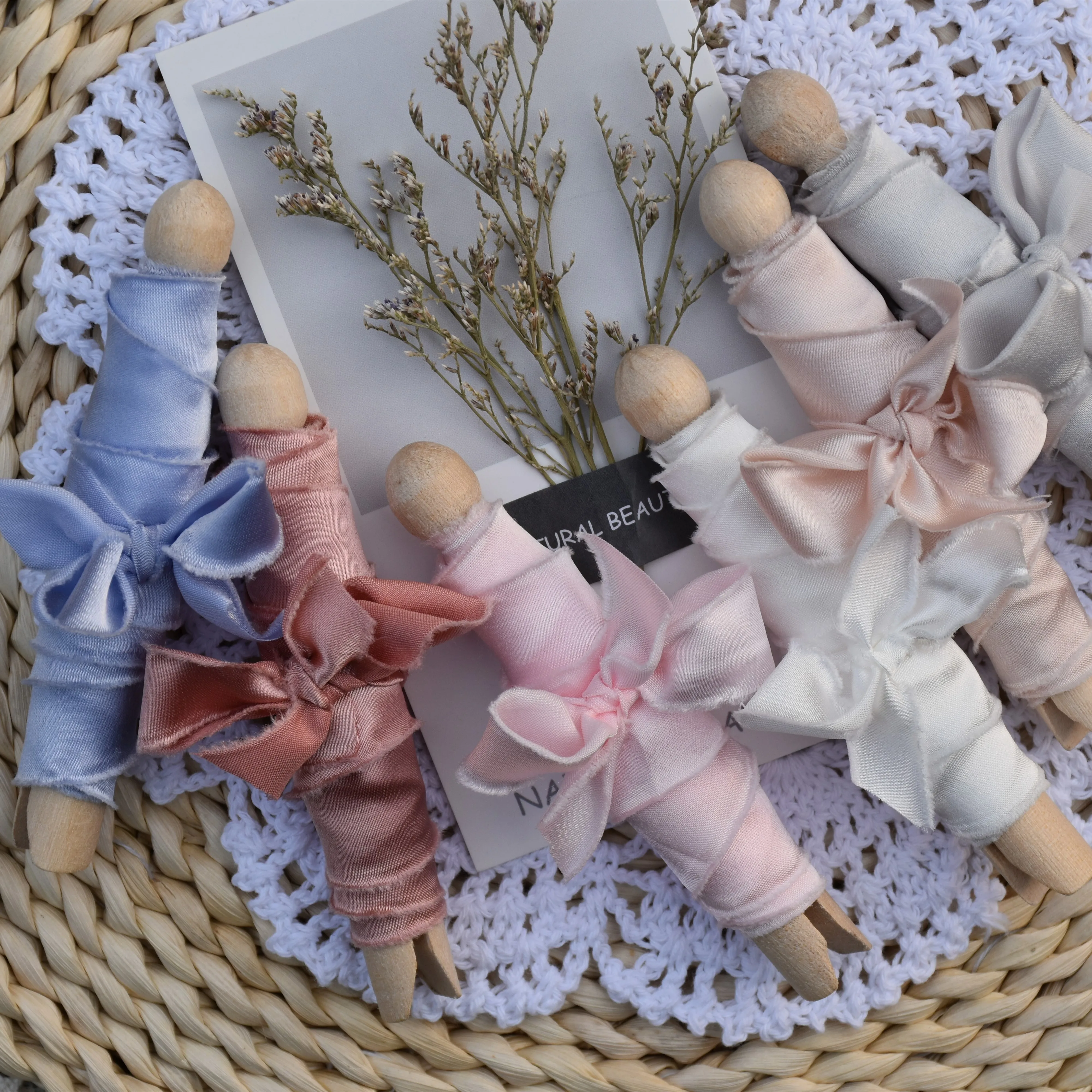 Шелковая лента ручной работы с бахромой 3 шт. | Дом и сад