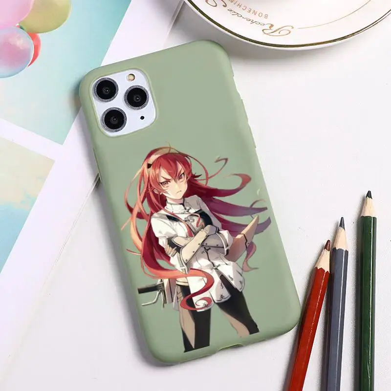 

Mushoku Tensei Jobless Reincarnation Phone Case For iphone 12 11 Pro Max Mini XS 8 7 6 6S Plus X SE 2020 XR Candy green Silicone