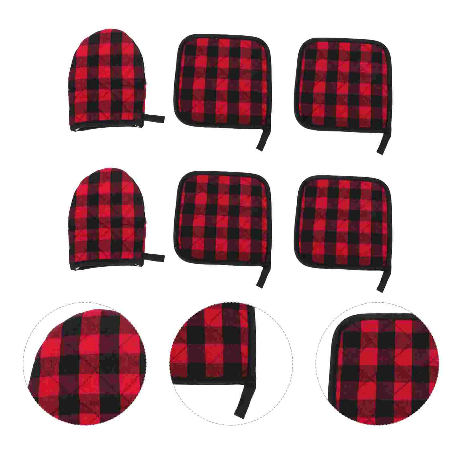 

1Set Heat Insulation Glove Placemat Anti-scald Oven Mitts Table Mat for Home