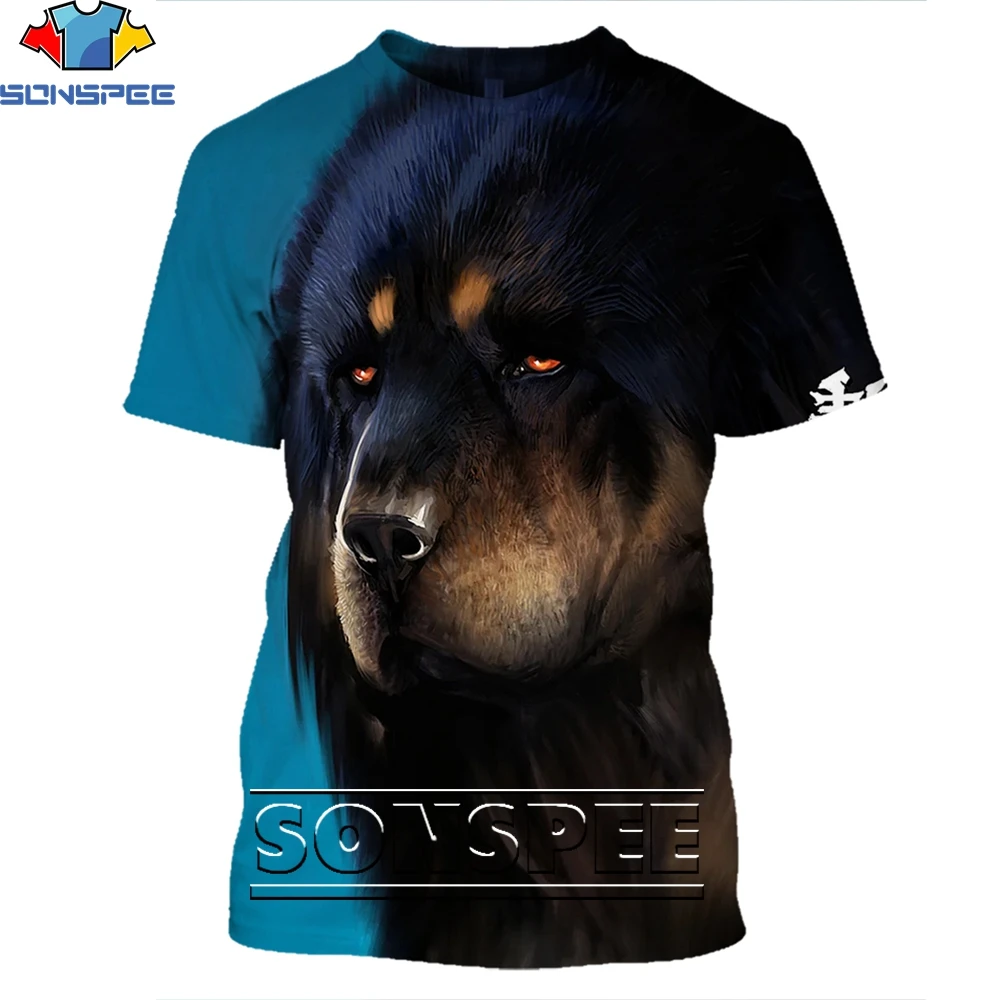 

SONSPEE Hunting Animal Dog Tibetan Mastiff Shirt 3D Printing Men Women’s Summer Harajuku Kawaii Man Oversize Tshirt Kids Tshirts