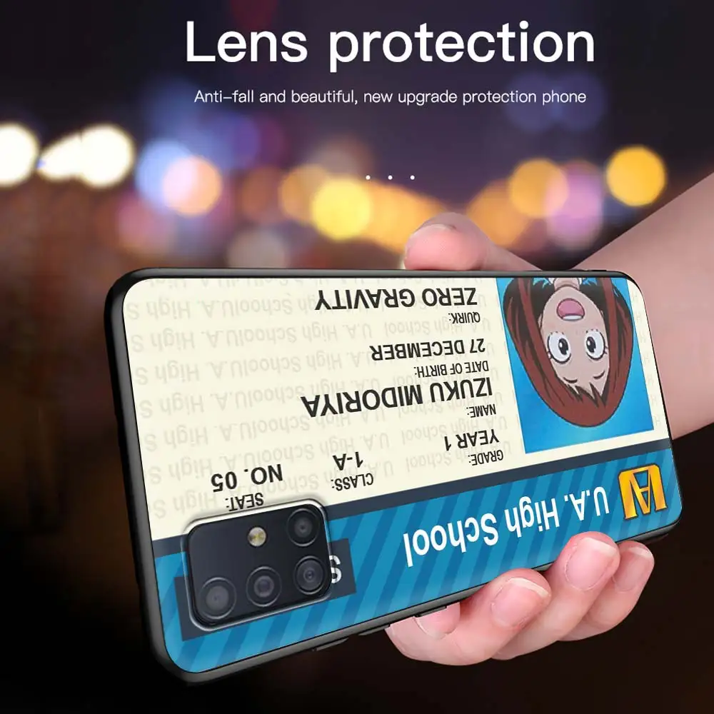 

My Hero Academy Id Card Case For Samsung Galaxy A51 A71 A21s A31 M31 A12 A41 A11 A42 5G M51 M30s Casos Black Soft Phone Fundas