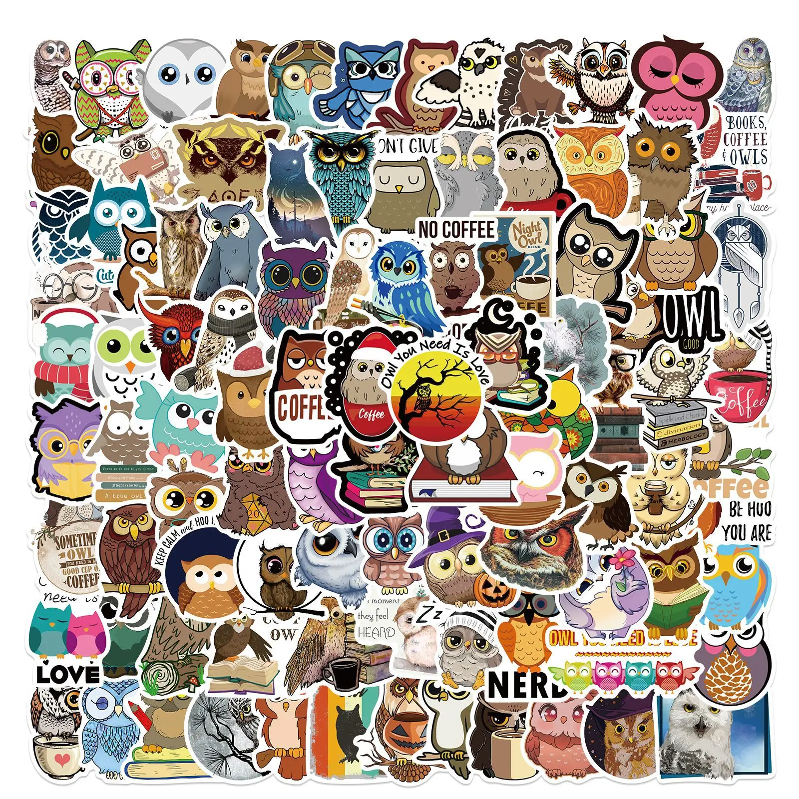 

10/30/50PCS Cartoon Owl Cute Graffiti Waterproof Sticker Suitcase Notebook Refrigerator Skateboard Stationery BoxHelmetWholesale