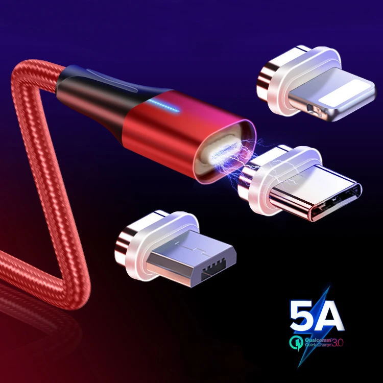 Магнитный кабель 5A Supercharge Micro usb type C, зарядный провод для huawei P30 P20 mate 20 Pro, линия быстрой зарядки для iPhone XS MAX