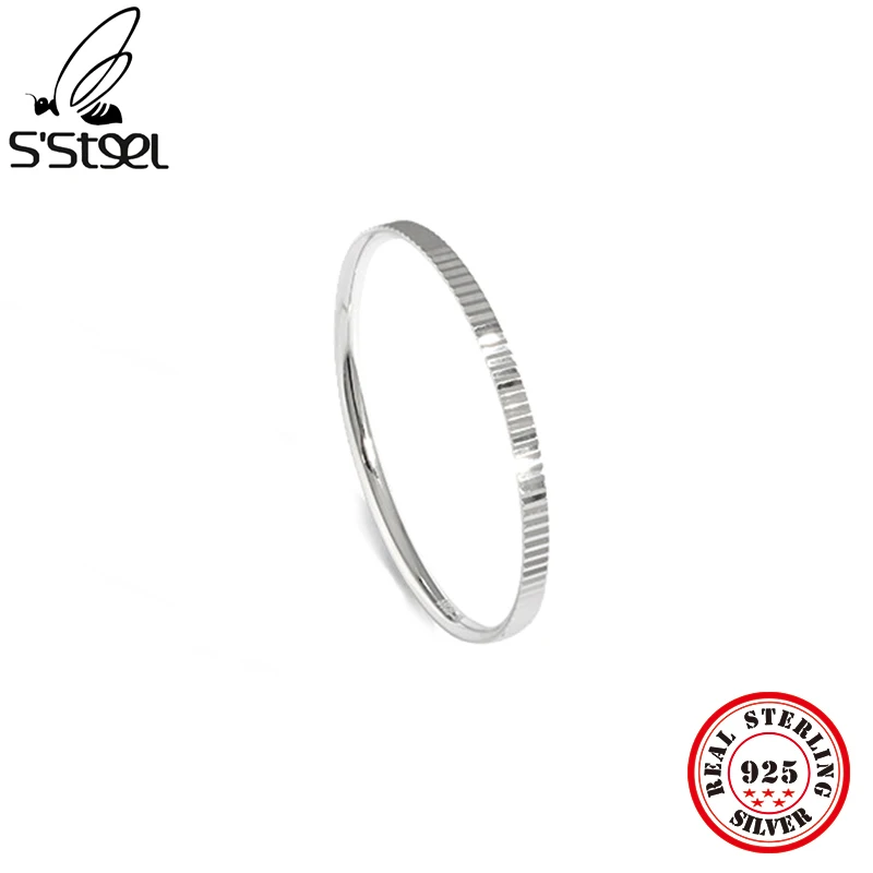 

S'STEEL Sterling Silver 925 Minimalist Ring For Women's Designer Accesories Personalized Party Adjustable Ring 2021 Fine Jewelry