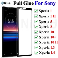 3 1pcs full glue tempered glass for sony xperia l3 screen protector for xperia 1 5 10 protective film for xperia 1 ii 10 ii