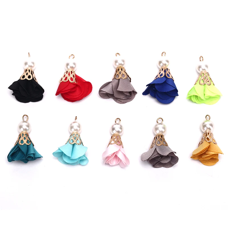 10 шт. цветные бусины фонарь с пряжкой золотистые колокольчики Цветочная кисточка