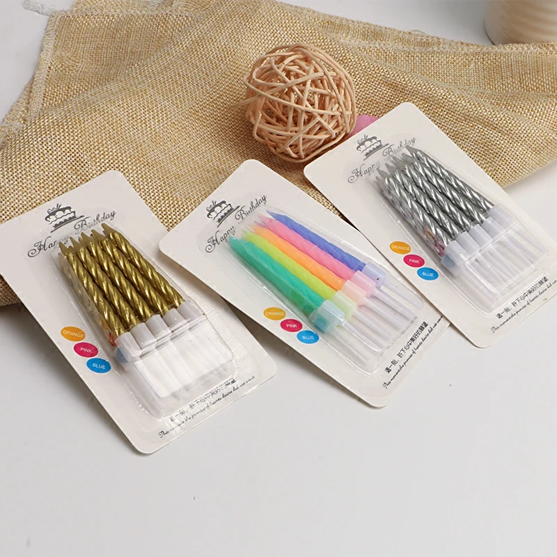 

1set= 10pcs Colorful Candles Cake Candles for Birthday Party Supplies Safe Flames Decoration Wedding Party Decoration