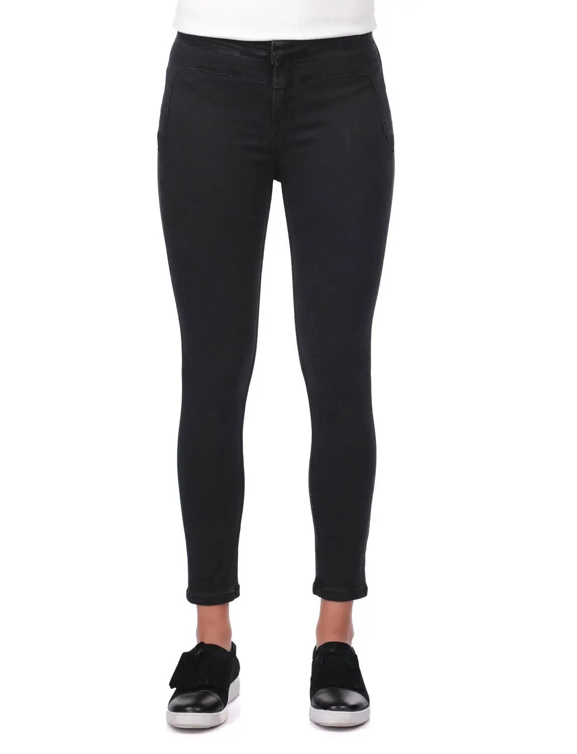 

Blue White Female Skinny Black Jean Pants