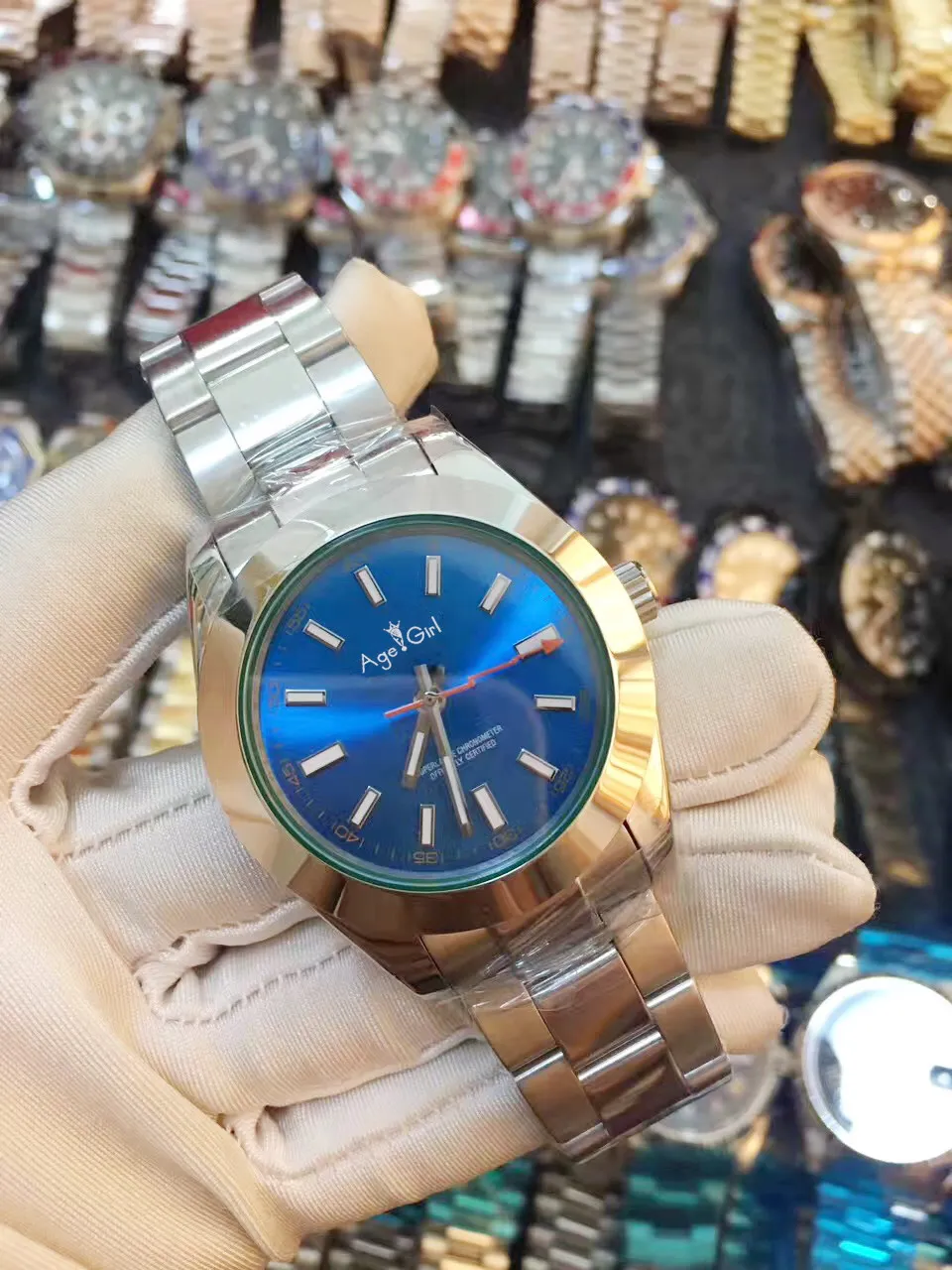 

New Luxury Men Automatic Mechanical Just Watches Stainless Steel Full Black Silver Blue Date Gent's Watch 41mm AAA+