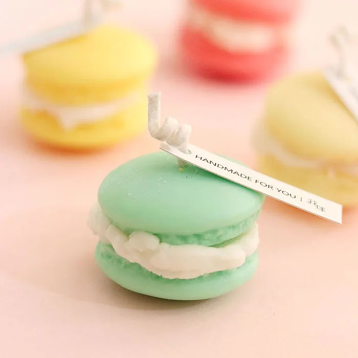 

Lovely Macaron Scented Candle Creatival Cake Soy Wax Aromatherapy Making Wedding Birthday Gift Home Decoration