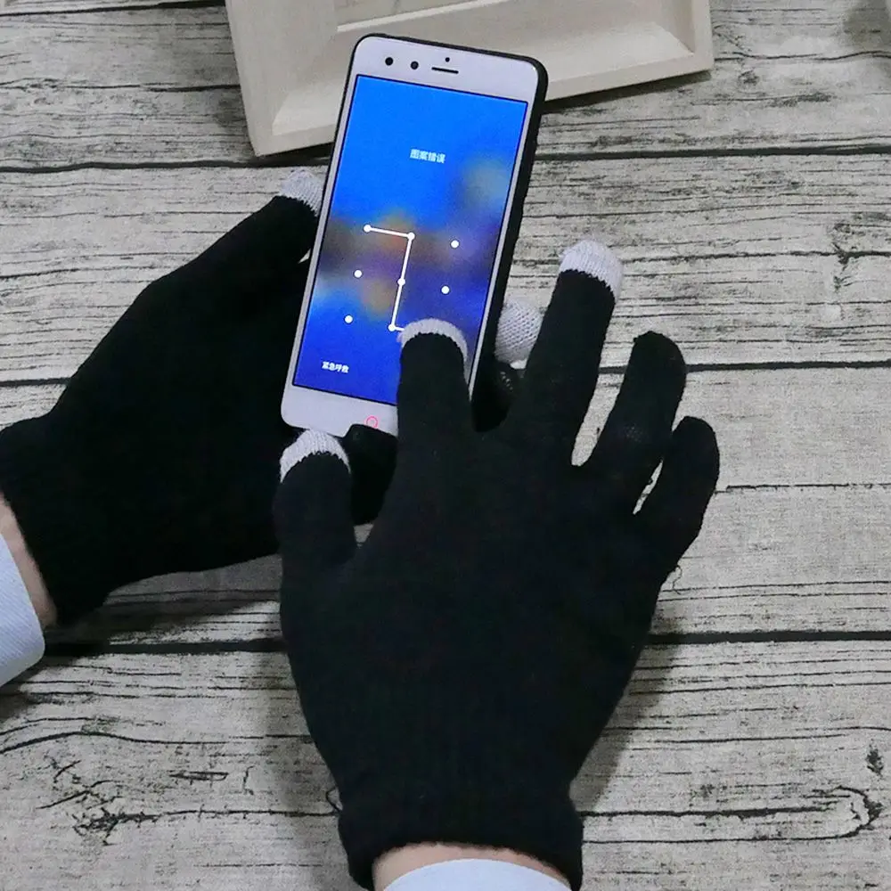 

Winter Solid Gloves Soft Unsex Touch Screen Texting Cap Active Smart Phone Stretch Knit Glove New Color Outwear Warm Wrist Glove