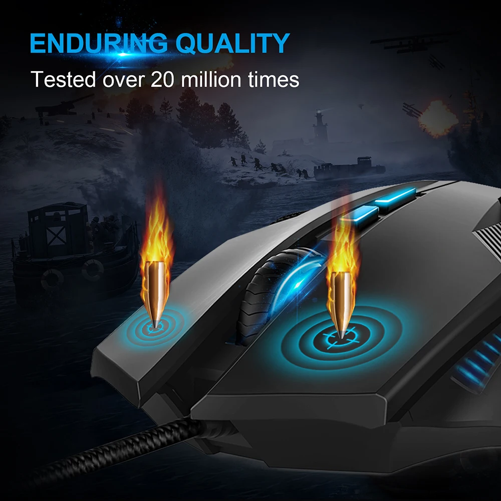 TeckNet 2 4G Беспроводная игровая мышь 4000DPI эргономичная оптическая геймер