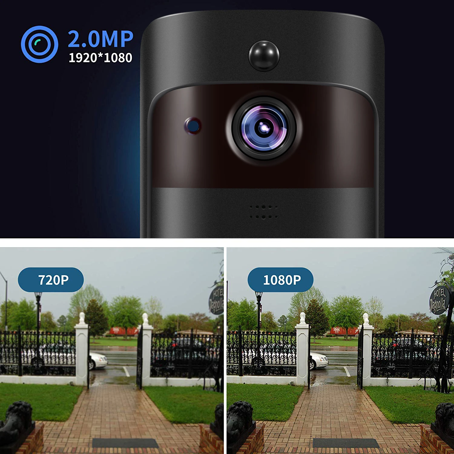 Wi-Fi, видеопереговорное устройство глазок дверной звонок, камера перезвон 1080P HD ИК Ночное видение 160 градусов Беспроводной удаленно