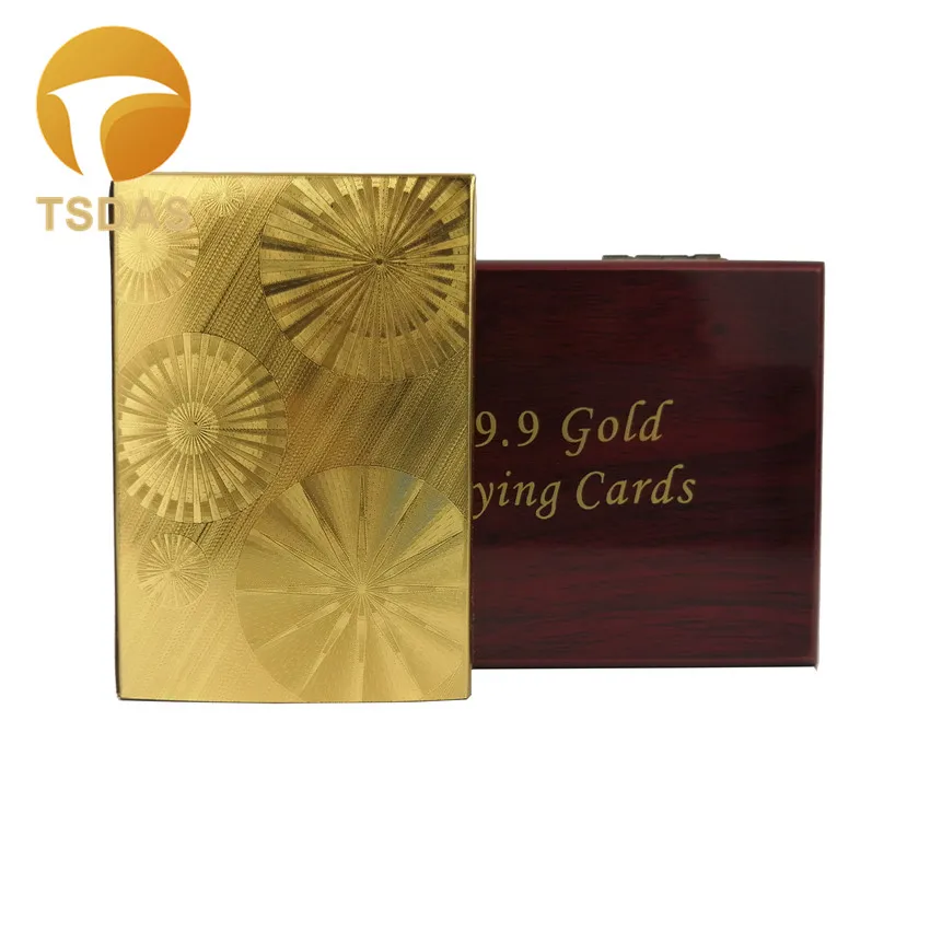 New Deck 24K Gold Playing Card With Wooden Box Black Color Poker Novelty Gifts For Lovers|Сувениры для вечеринок| |