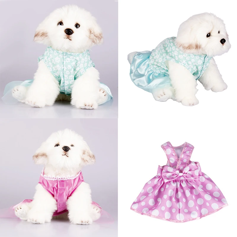 

Summer Dog Printed Puppy Dog Cat Dresses Cute Sleeveless Dog Clothing Soft Sweet Pet Clothing For Dogs Cats Pets Skirt Dress