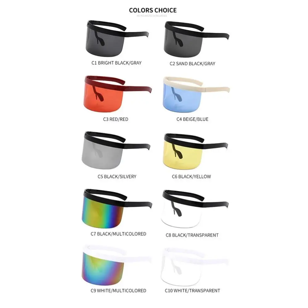 

Sunscreen Anti-peeping Sunglasses Oversized Shield Style Men Women Windproof One Large Lens Sun Glasses