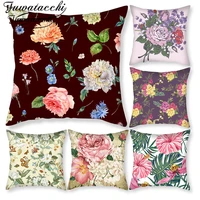 fuwatacchi green leaves cushion covers beautiful flowers pillow covers for home sofa decorative throw pillowcases funda cojin