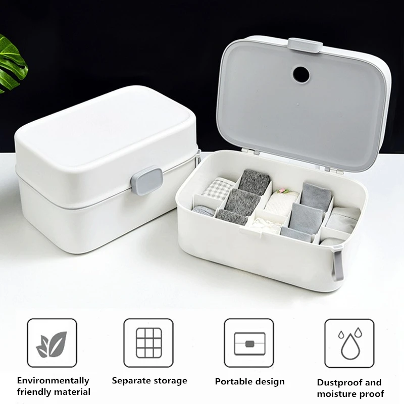 Ящик для хранения нижнего белья двухуровневый ящик в домашнем гардеробе 12/24