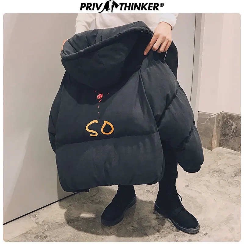 Privathinker новые мужские высококачественные зимние теплые плотные пальто на молнии мужские парки с капюшоном повседневные мужские модные куртки Harajuku