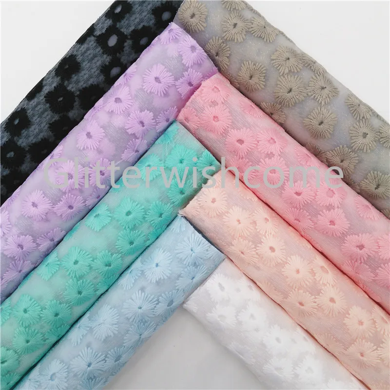 Glitterwishcome 21X29 см A4 Размер Вышивка Цветы на чистой ткани листы для бантов, GM617A