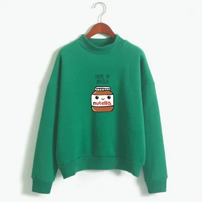 Женские толстовки в стиле Харадзюку корейские модные милые с принтом You Are My Nutella