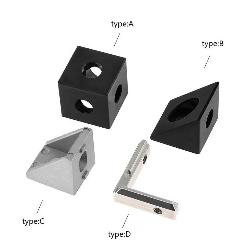 

3D Printer 2020 Aluminum Block Cube Prism Connector Wheel Regulator Cube Corner V-slot Three Way Corner 90 degree Angle Bracket